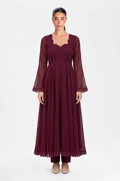 Merlot Anarkali Set
