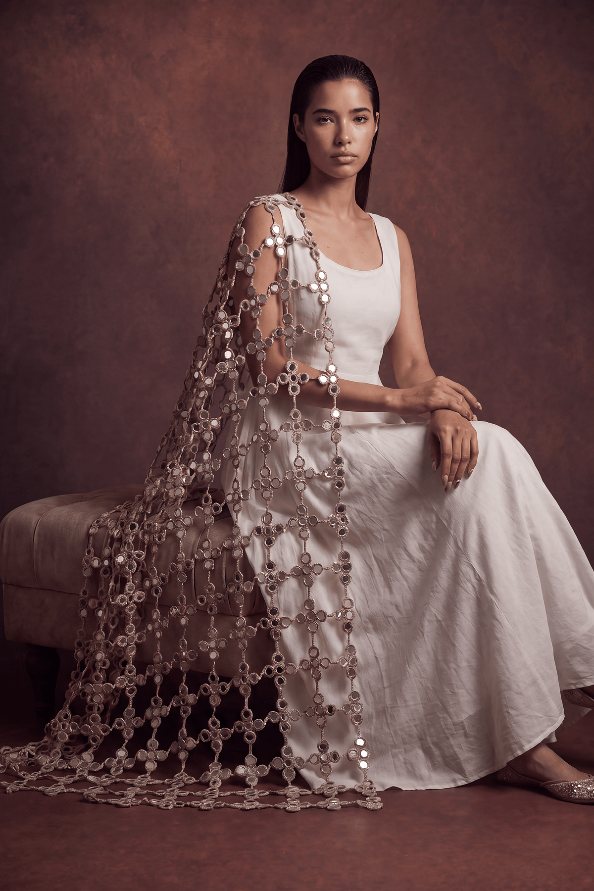 Mirror Veil Dupatta - Dorie Atelier