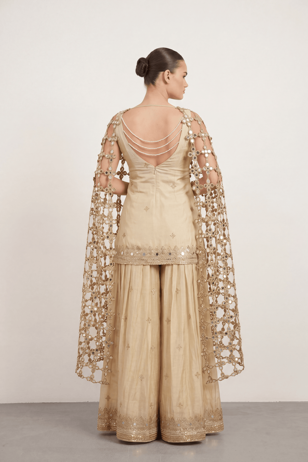 Mirror Veil Sharara Set - Dorie Atelier