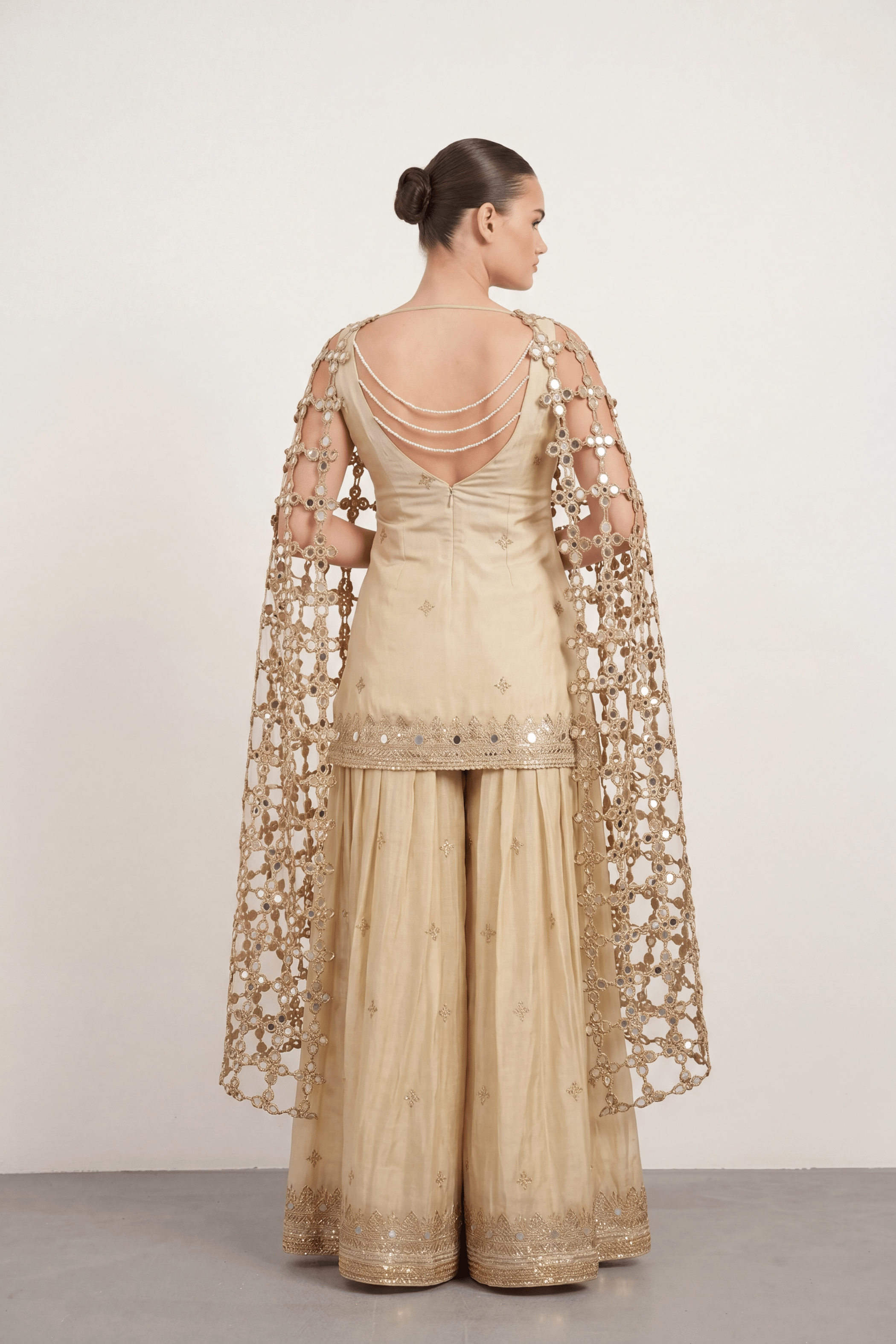 Mirror Veil Sharara Set - Dorie Atelier
