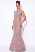Moiré Fishtail Lehenga Set - Dorie Atelier