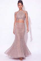 Moiré Fishtail Lehenga Set - Dorie Atelier