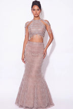 Moiré Fishtail Lehenga Set - Dorie Atelier