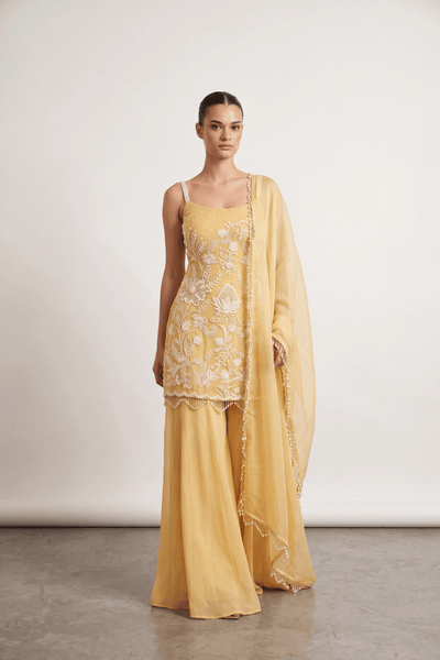 Mustard Bloom Sharara Set