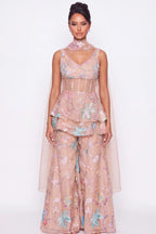 Nude Volant Co-ord Set - Dorie Atelier