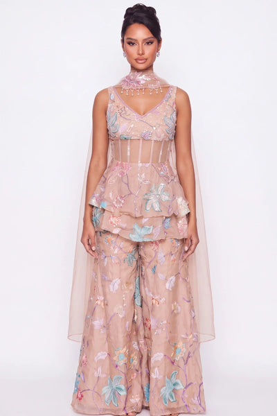 Nude Volant Co-ord Set