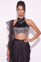 Obsidienne Crystal Halter Co-ord Set - Dorie Atelier