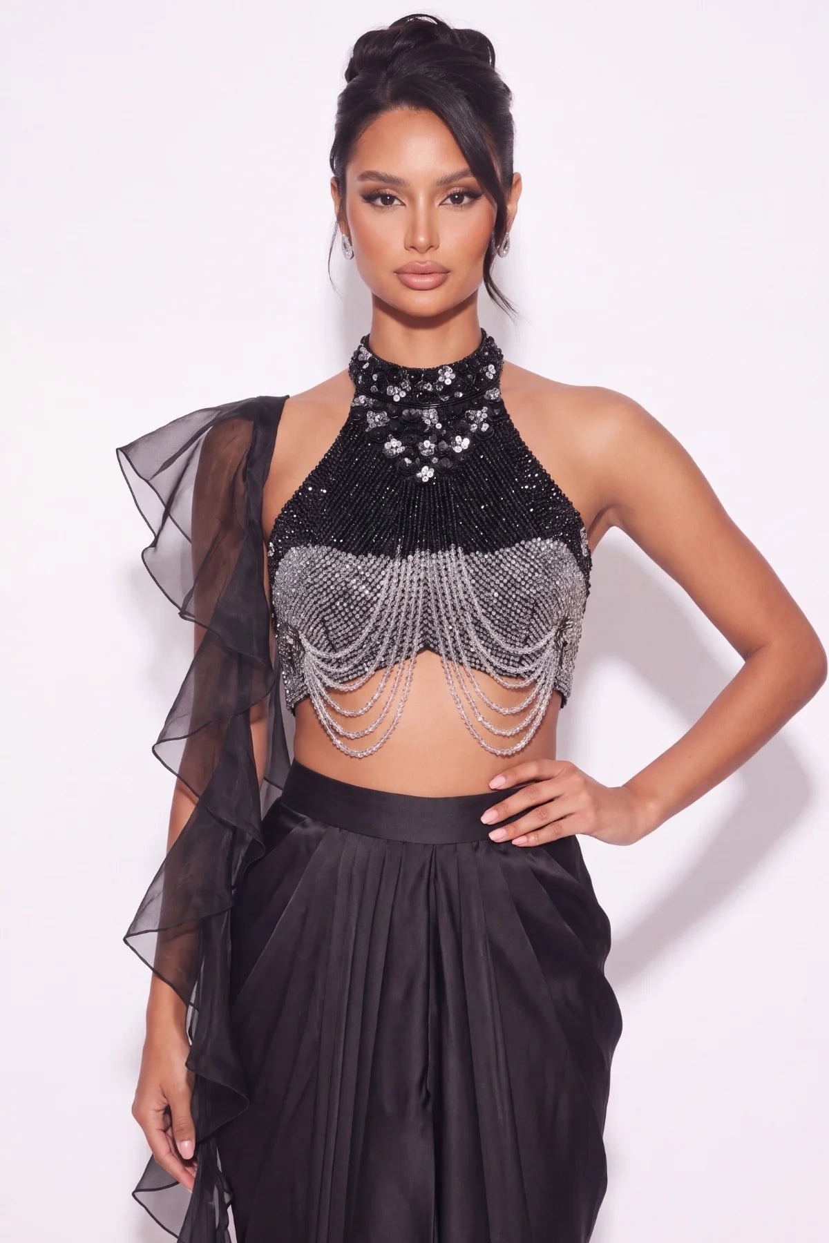 Obsidienne Crystal Halter Co-ord Set - Dorie Atelier