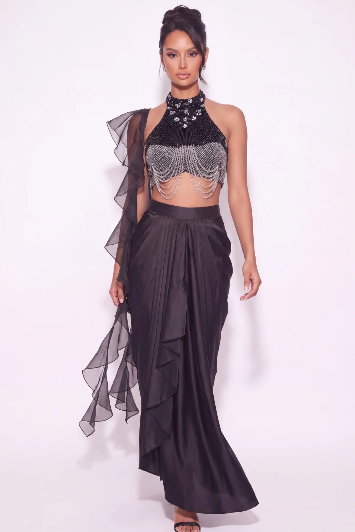 Obsidienne Crystal Halter Co-ord Set - Dorie Atelier