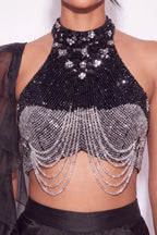 Obsidienne Crystal Halter Co-ord Set - Dorie Atelier