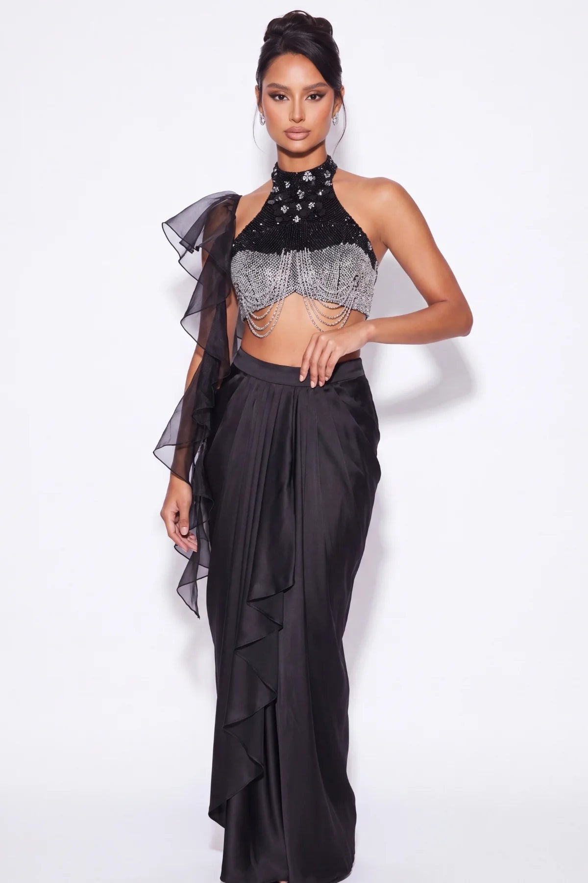 Obsidienne Crystal Halter Co-ord Set - Dorie Atelier