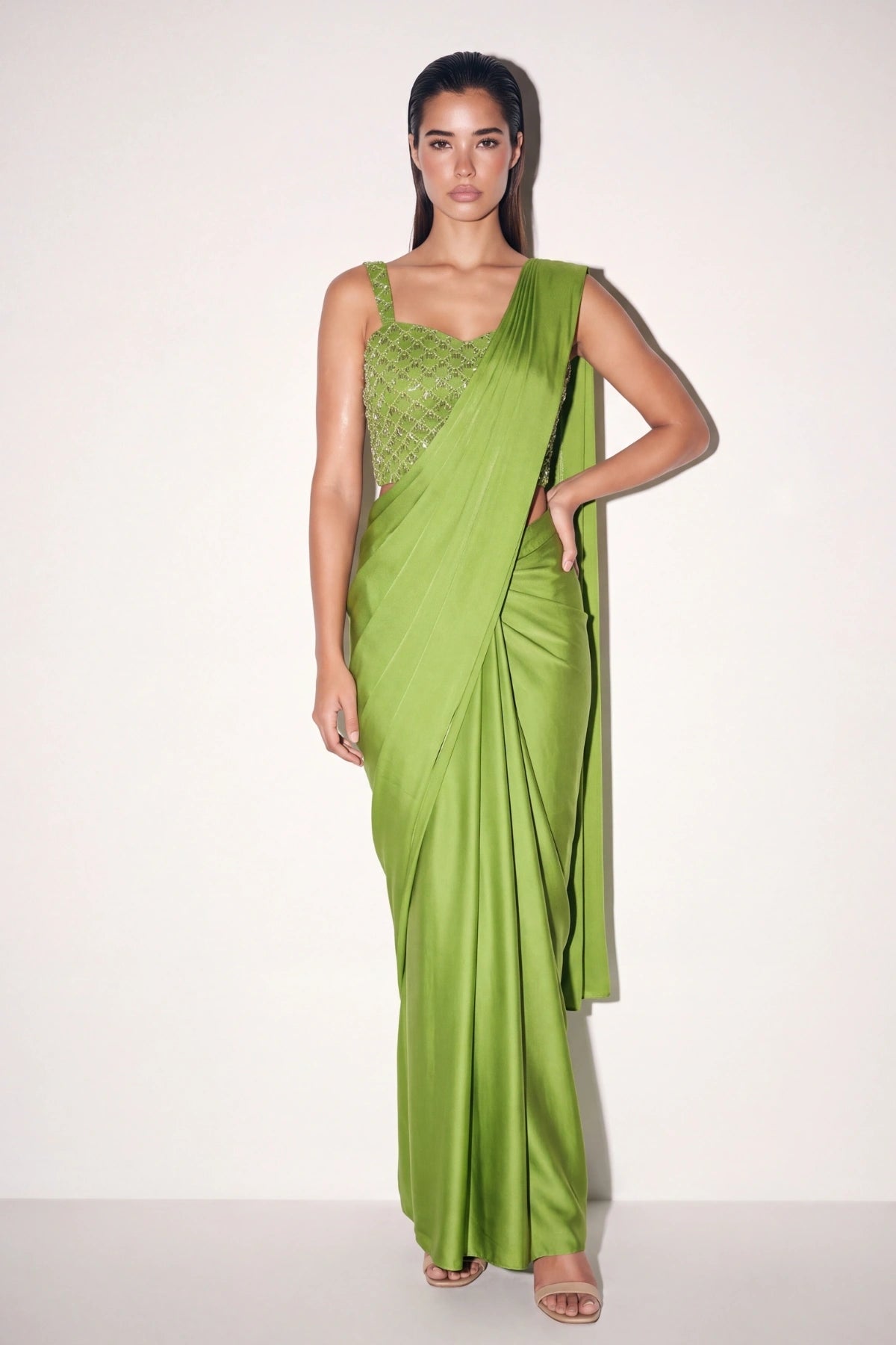 Olivier Pre-Pleated Saree - Dorie Atelier