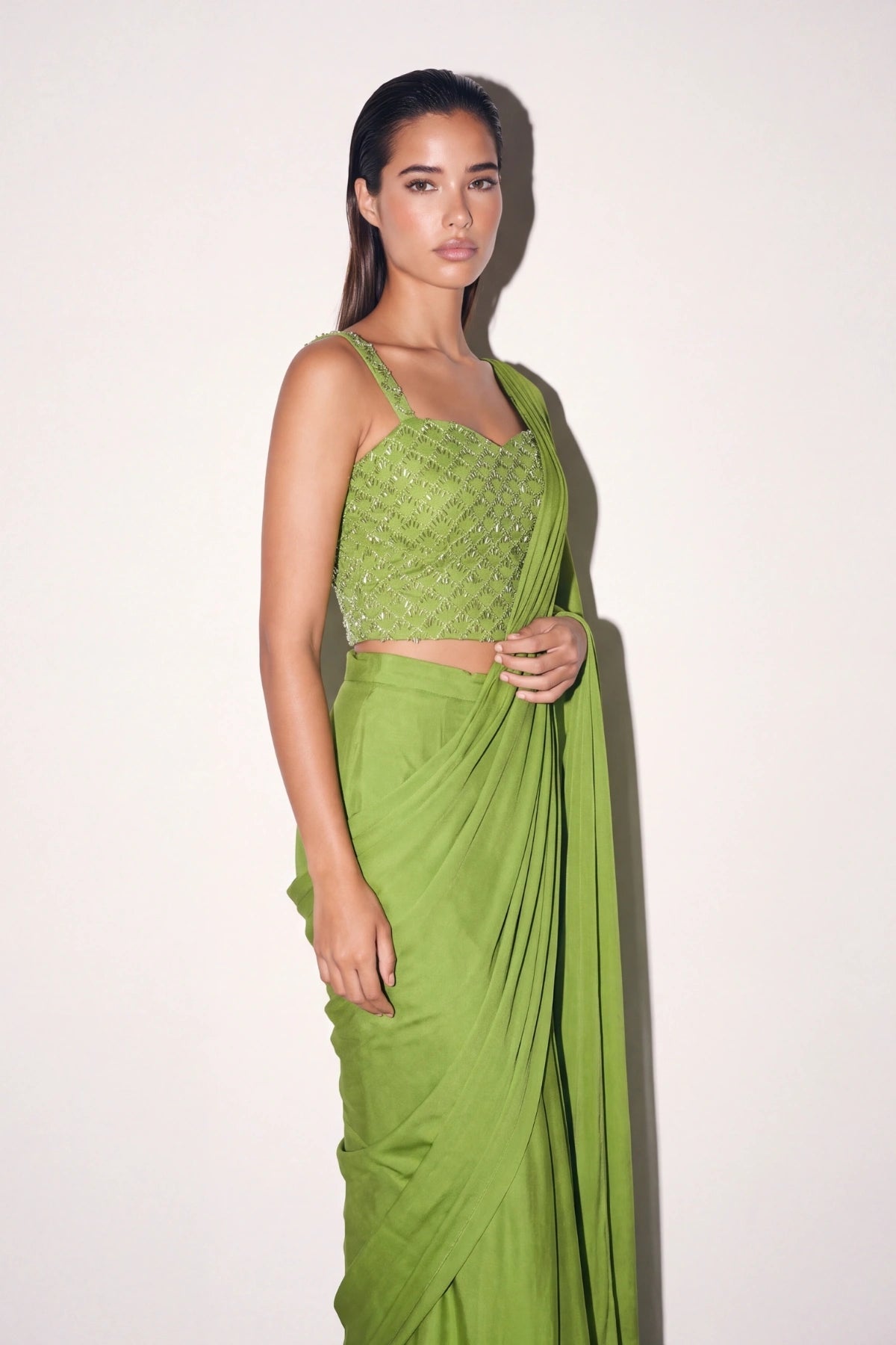 Olivier Pre-Pleated Saree - Dorie Atelier