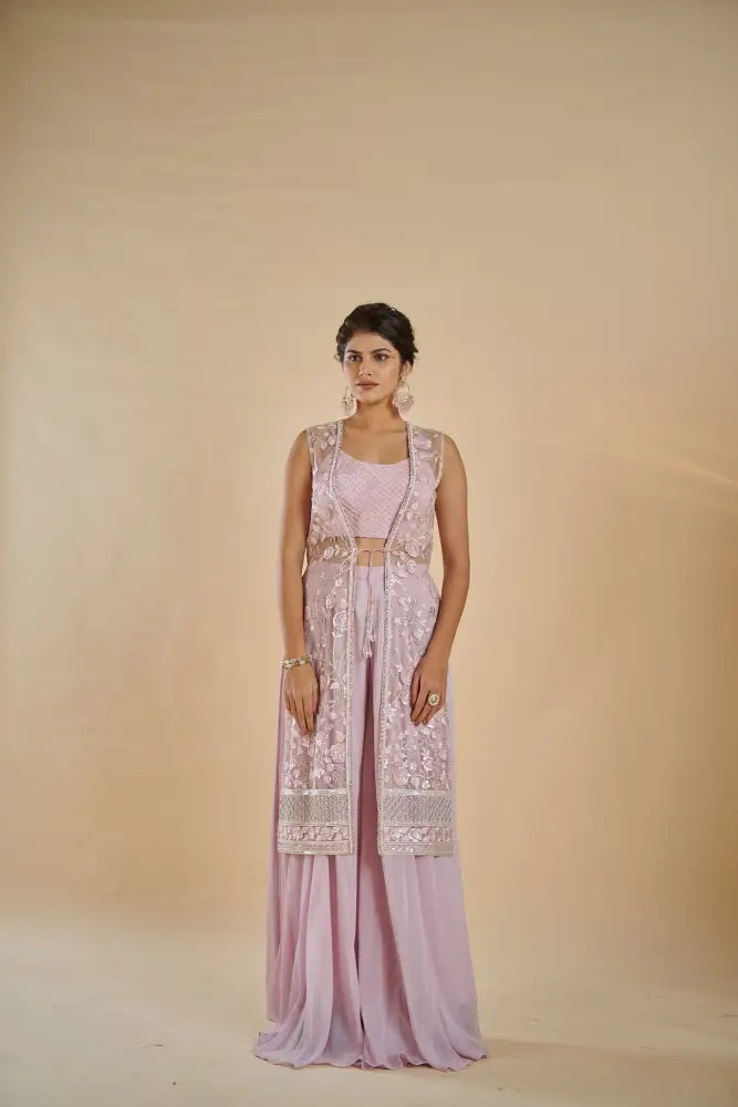 Mauve Mirror Indo-Western Set