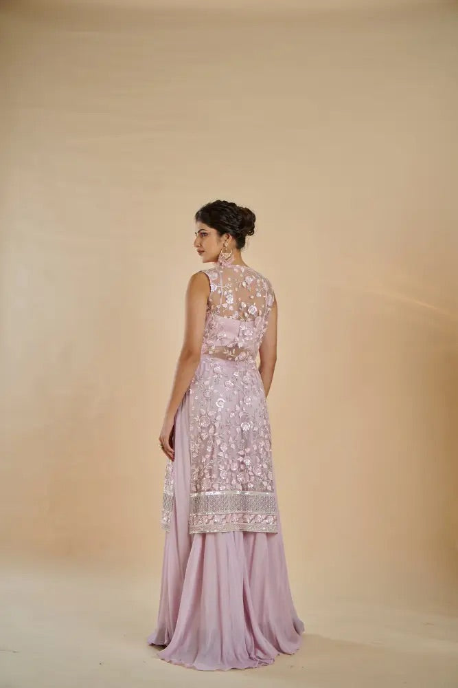 Mauve Mirror Indo-Western Set