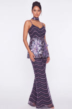 Pavot Plum Sequin Co-ord Set - Dorie Atelier