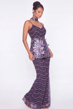 Pavot Plum Sequin Co-ord Set - Dorie Atelier