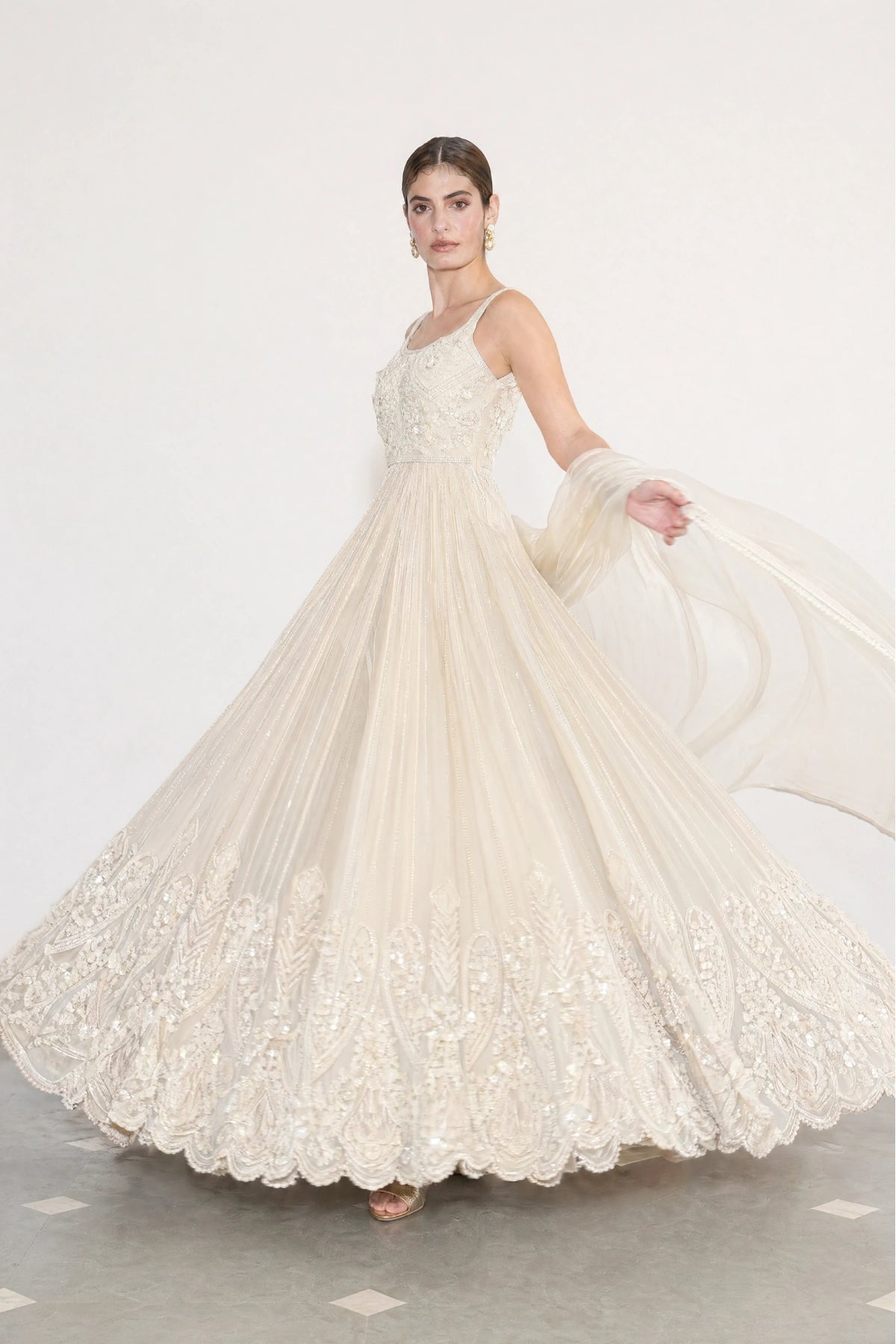 Nacre Anarkali Gown