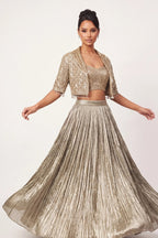 Péridot Jacket Lehenga Set - Dorie Atelier
