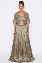 Péridot Jacket Lehenga Set - Dorie Atelier