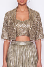 Péridot Jacket Lehenga Set - Dorie Atelier