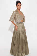 Péridot Jacket Lehenga Set - Dorie Atelier