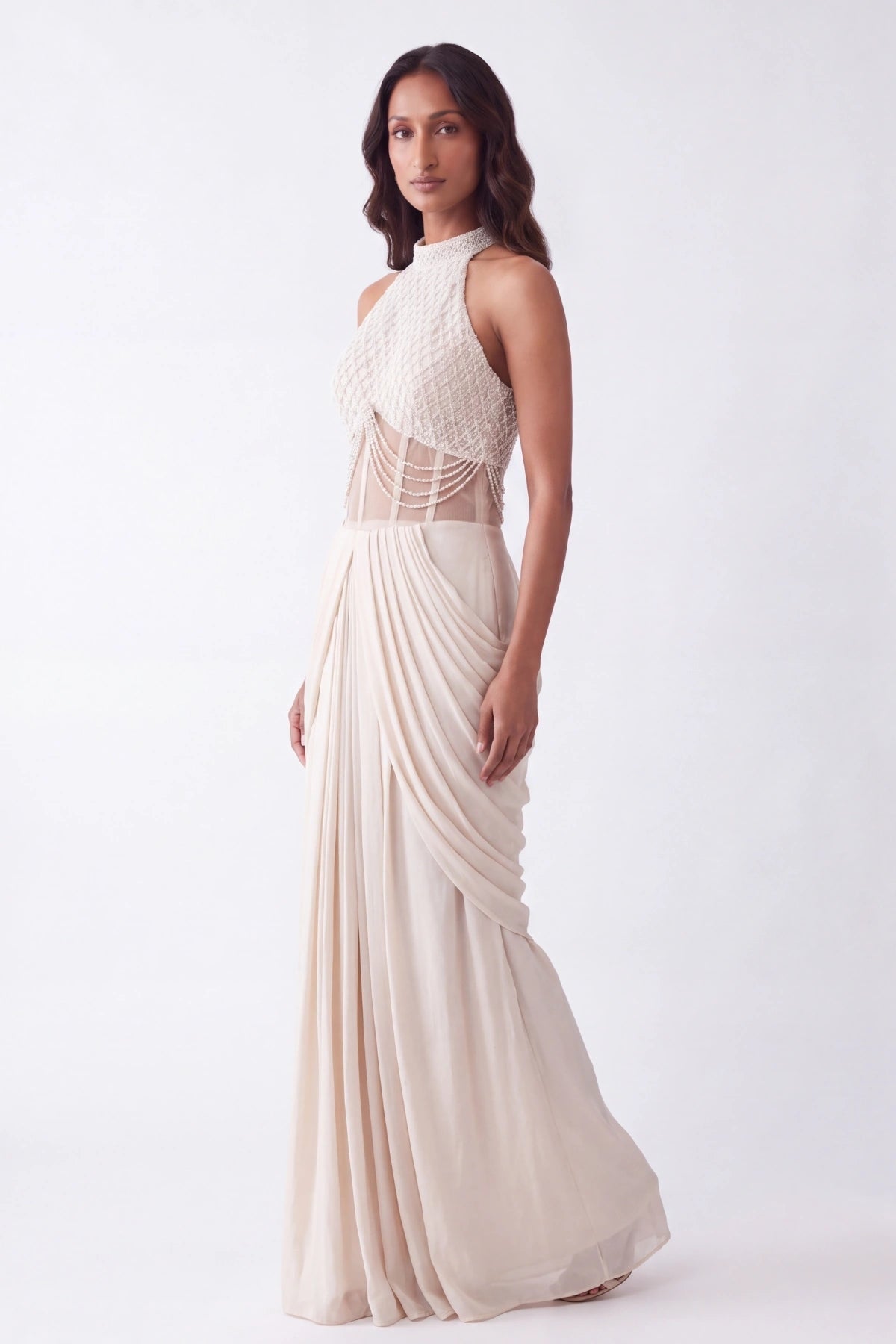 Perle Draped Gown - Dorie Atelier