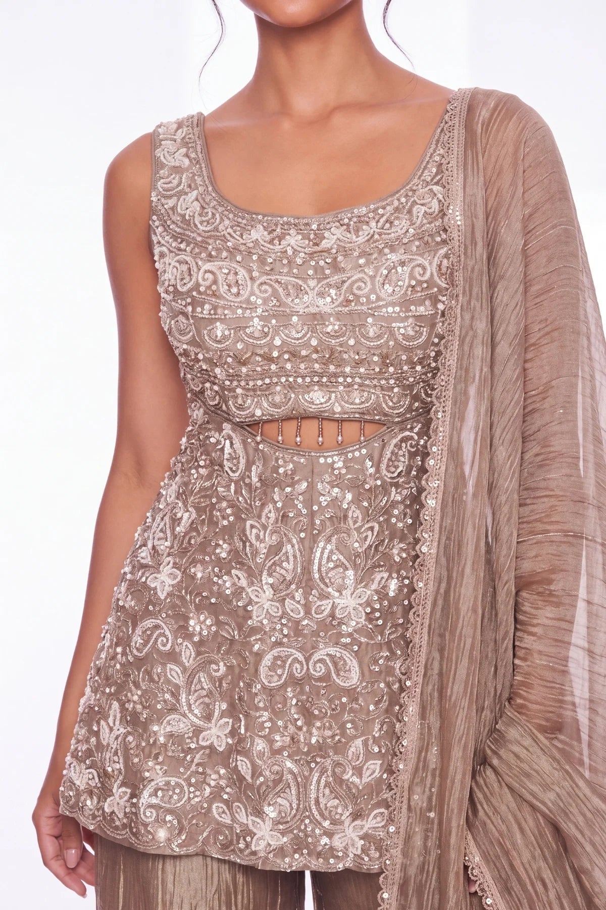 Praline Palazzo Suit Set - Dorie Atelier