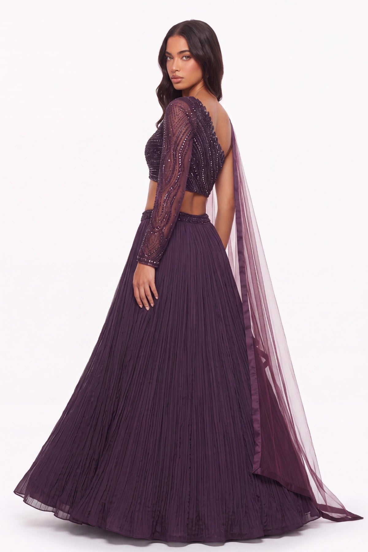 Prune Lehenga Set - Dorie Atelier
