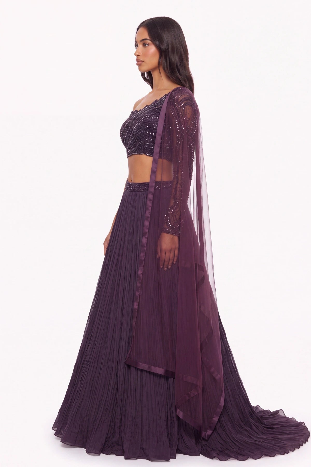 Prune Lehenga Set - Dorie Atelier