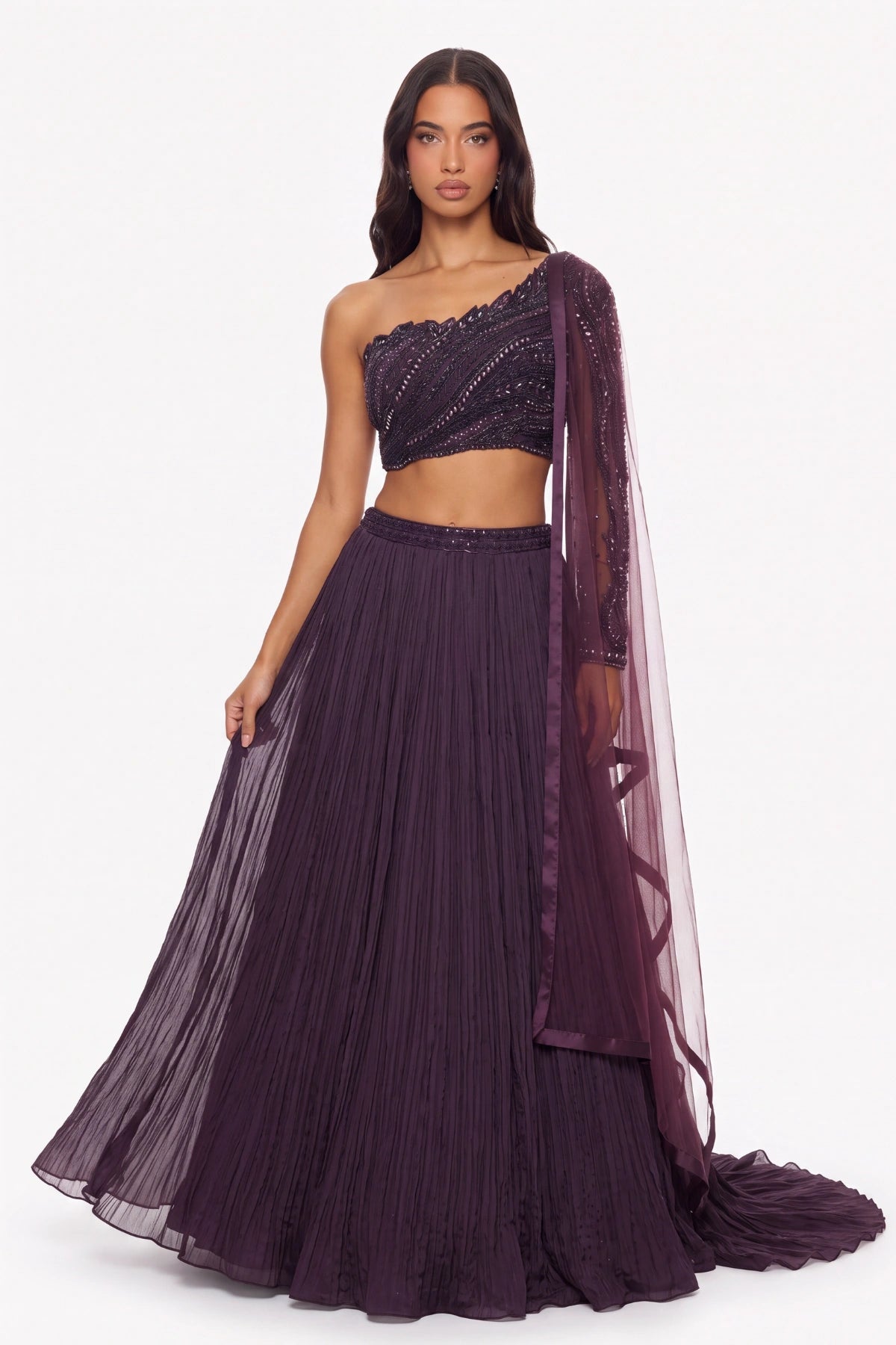 Prune Lehenga Set - Dorie Atelier