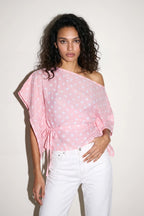 Quartz Rose Bandhani Top - Dorie Atelier