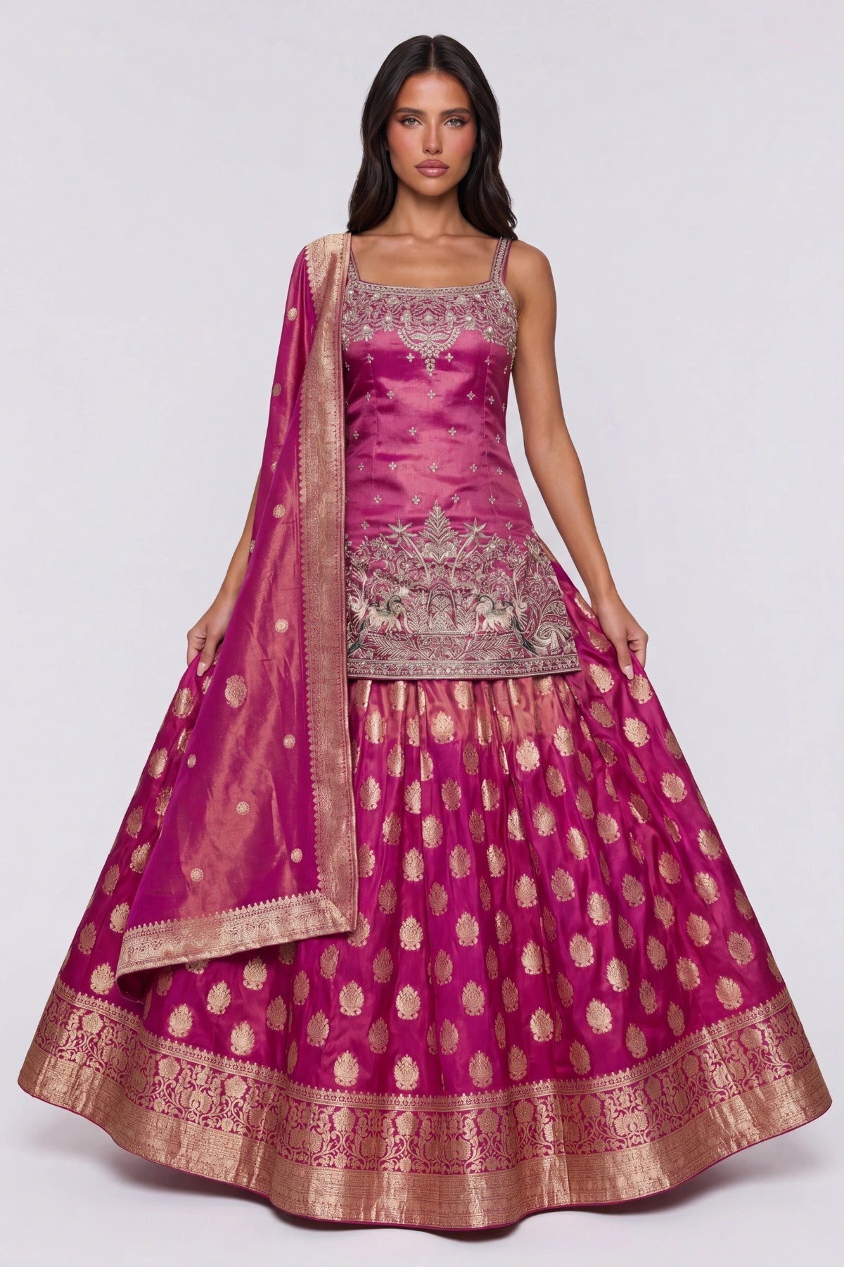 Rani Banaras Lehenga Set - Dorie Atelier