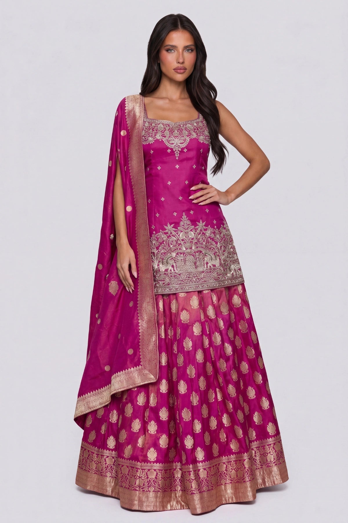 Rani Banaras Lehenga Set - Dorie Atelier