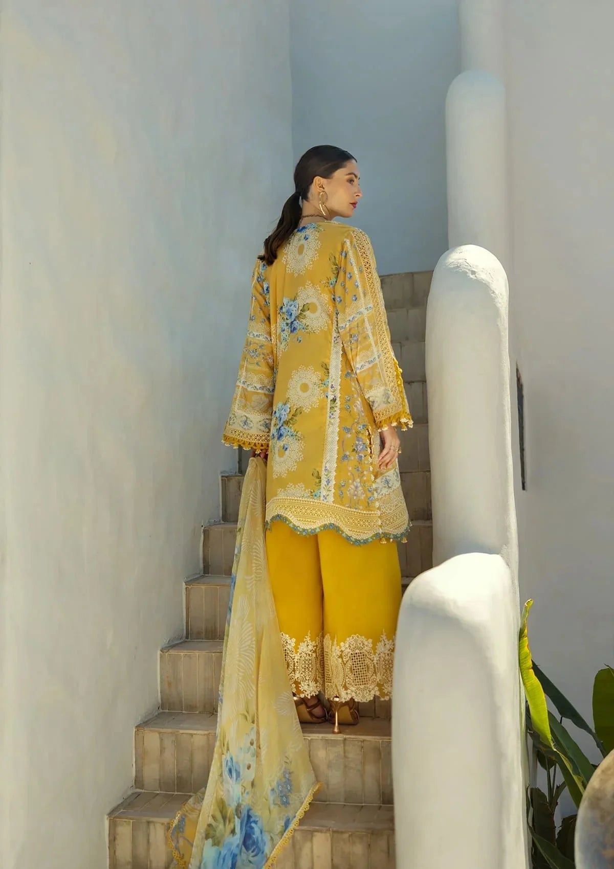 Mustard Yellow Embroidered Suit - Dorie