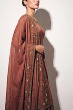 Rose Brown Anarkali Suit - Dorie Atelier