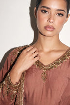 Rose Brown Anarkali Suit - Dorie Atelier