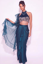 Sarcelle Crystal Halter Co-ord Set - Dorie Atelier