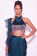 Sarcelle Crystal Halter Co-ord Set - Dorie Atelier