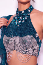 Sarcelle Crystal Halter Co-ord Set - Dorie Atelier