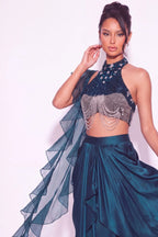 Sarcelle Crystal Halter Co-ord Set - Dorie Atelier