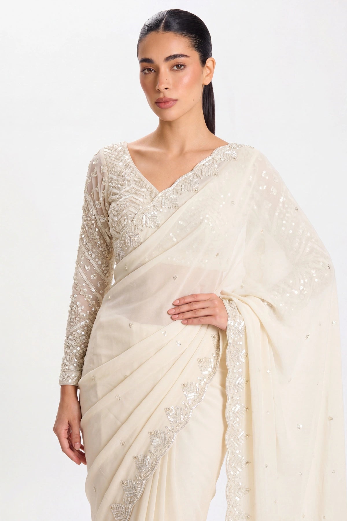 Ivory Sitara Saree