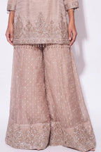 Taupe Sharara Suit - Dorie Atelier