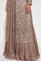 Truffe Long Jacket Lehenga Set - Dorie Atelier