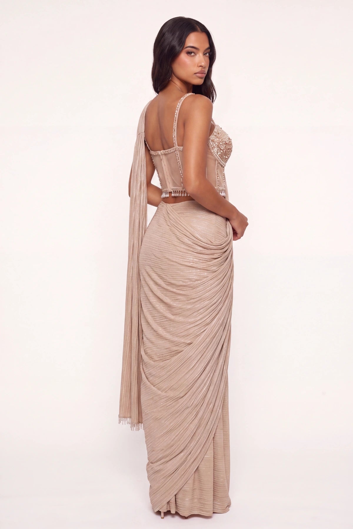 Vermeil Pre-Draped Saree - Dorie Atelier