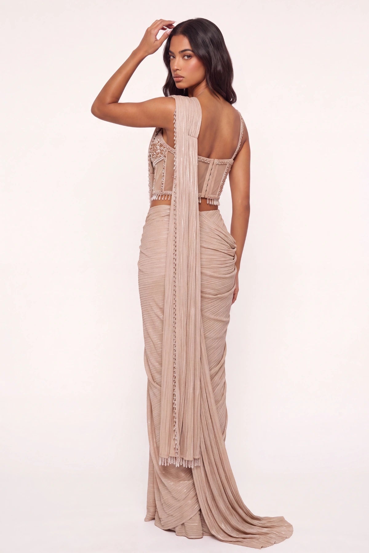 Vermeil Pre-Draped Saree - Dorie Atelier