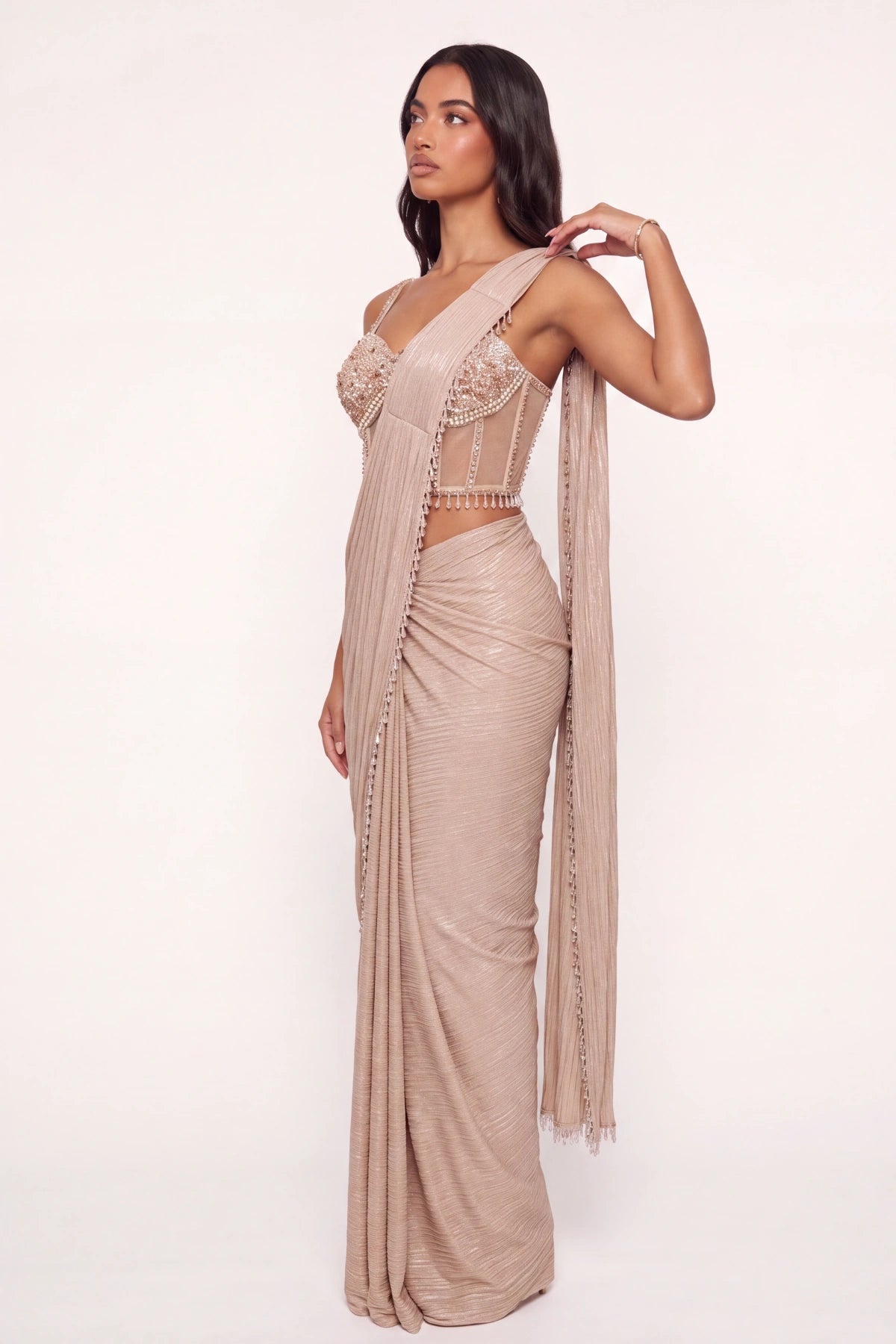Vermeil Pre-Draped Saree - Dorie Atelier