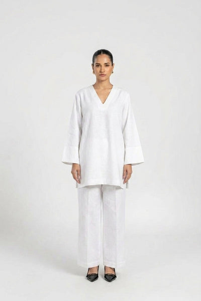 White Linen Co-ord Set